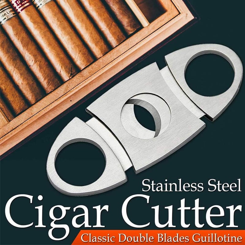 MPEEJ Cigar Cutter Guillotine, Stainless Steel Smooth Cigar Clippers Double Cut Blade, 1 Pack Silver Exquisite Cigar Accessories - Image 4